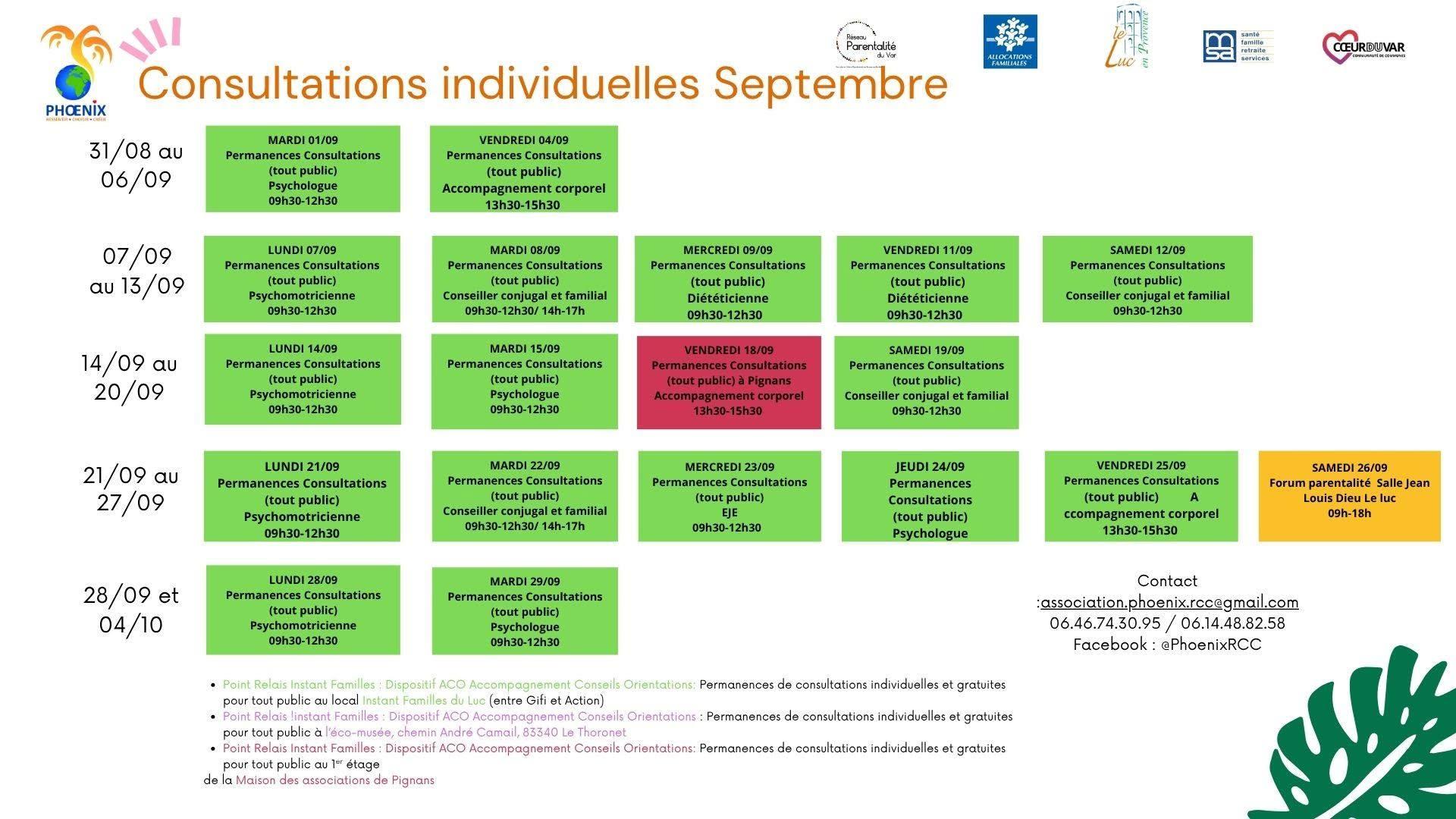 Planning aco septembre 1